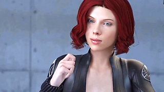 Black Widow Cum Control Blowjob Realistic Animation