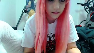 Redhead Teen In Stockings Webcam Toying