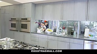 Small asian nailed by tall sugar stepdad