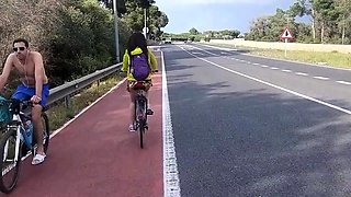 Public Nudity: Up-Skirt, No Panties Bike Ride