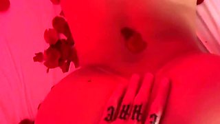 Latina babe enjoys solo orgasm until boyfriend comes in for doggy fuck