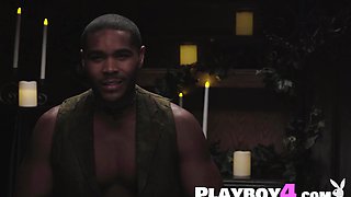 Big breast mom solving mystery with babes