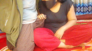 Sexy desi bhabhi with Dewar romantic fucking blowjob