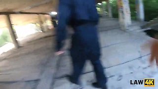 LAW4k. Graffiti girl is caught by brutal policemen who