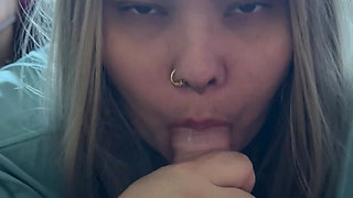 Blonde Sucks Out a Surprise Cumshot