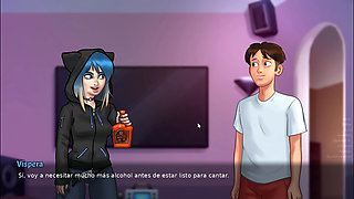 Naked best friend in the basement singing