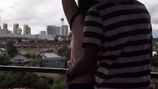 Interracial Coed Adventure on a Vegas Balcony