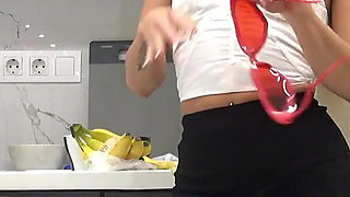 Super Hot Sexy Long Legs Blonde Takes off Her Panties to Show Her Tight Pussy Under Her Mini Skirt