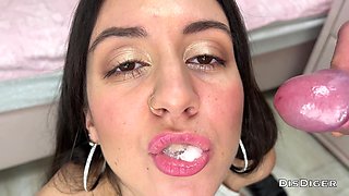 The Best Compilation of Cumshots on Face and Mouth. Swallowing Cum. with Katty West