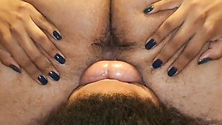 Making my slave lick my ass and cumming in her mouth
