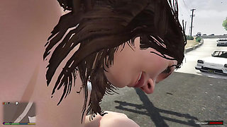 Trevor and Cheating wife Amanda's amazing blowjob while driving