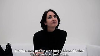 Huge ass European brunette fucked on casting