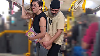Slutty Student Gets Cumshot on the Bus