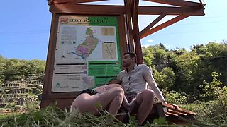 Hot MILF Wendy Burde Gets Fucked Hard Doggystyle on the Road - POV Blowjob & Cum in Mouth