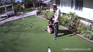 Mex MILF Gabby Quinteros Gobbles her Golf Instructors Cock