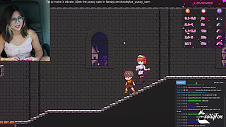 Sexy Cute Streamer Gamer Girl Plays Femdom Game Lost in Succubi and Masturbates