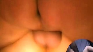 Amateur DP anal creampie and stockings closeup