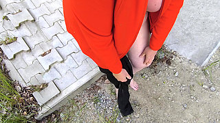 complete naked tit slapping near train bridge