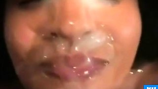 Amateur Latina Facial and Cum Swallowing