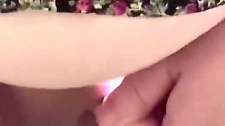 Stimulating My Big Clit with Vibrator Squirting Hard
