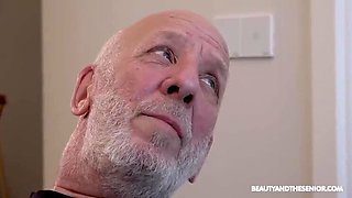 Hot Blonde Amy Douxxx Rides Grandpa Hard in Cowgirl - Big Tits & Big Cock Action