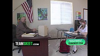 Sunny Lane's Mini Skirt Gets Pounded By Prof's Cock In School