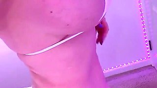 Sophie James Tiny White Thong Bikini
