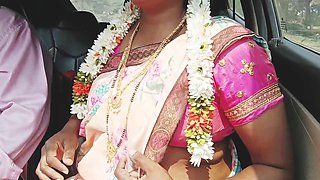 Indian Car Sex Telugu Saree Housewife Car Journey for Fucking with Husbend's Friend. Telugu Dirty Talks.