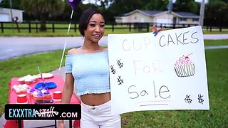 Tiny Ebony Teen Sells Her Muffin for Cash in Hardcore POV Cowgirl Action