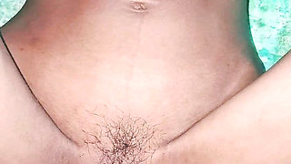 Hot cute girl squinting 😝 fingering and playing with her pussy