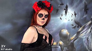 Haloween bride hard gangbang anal fuck