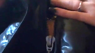 Milfycalla- a Lot of Cum on My Black Down Jacket and Black Leather Leggings 216