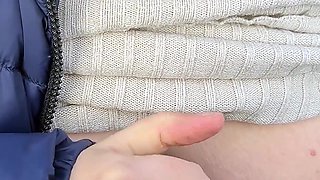 A Quick Handjob as a Break From Our Walk Ends with a Public Cumshot on My Tits