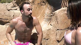 Seduction scene with flashy Michael DelRay and Isabella Nice from Biphoria