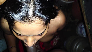 Stepsister gives good blowjob to step brother and cum in mouth