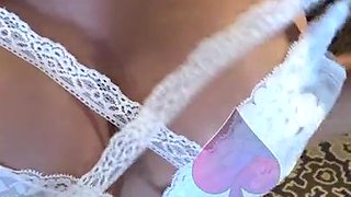 Masked brunette hot wife takes BBC monster cock in homemade video - cum on face