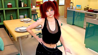 Curvy anime babe with big boobs and a nice ass