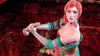 Triss Merigold And 3d Animated In Redhead 3d