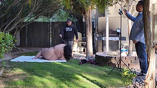 Crystal Blue - Behind The Sizzle - Fat Ass BBW Crystal blue outdoors by the pool in bikini