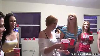 Watch how tight college teen gets down with stripper stripper and her group of busty friends at crazy party