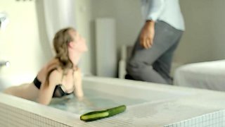 Amateur MILF fucked finger toy orgasms cumshot on pussy