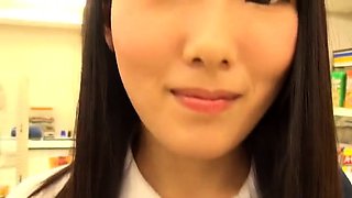 Cute Asian schoolgirl with nice tits gets fed a stiff cock