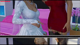 Futa MILF Breeder - The bride is fucked by Two Massive Big Futanari Cock , DOUBLE VAGINAL ANAL AND PUSSY