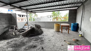 Horny couple couldn't find better place so fucking on construction site