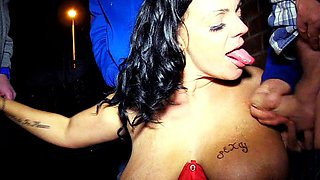 Smoking fetish with brunette in sexy lingerie