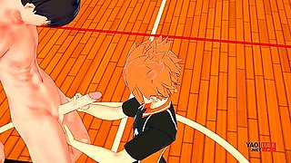 Haikyuu Yaoi - Kageyama Lets Hinata Jerk Him Off And Then Fucks Him On The Court - Car Toon