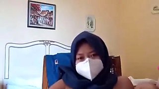 Hijab After Work Horny Plugging Vagina with Vibrator