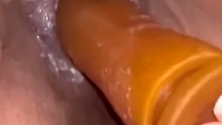 Stimulating My Clit with Vibrator Fucking My Pussy with Big Dildo