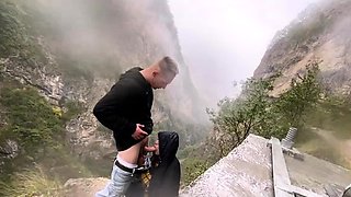 fucking outdoor in the mountain with a tiktok model
