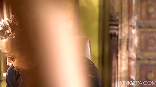 Wild spa - gorgeous dark haired Rose Lynn gives her manager' son a sensual massage he will never leave behind
